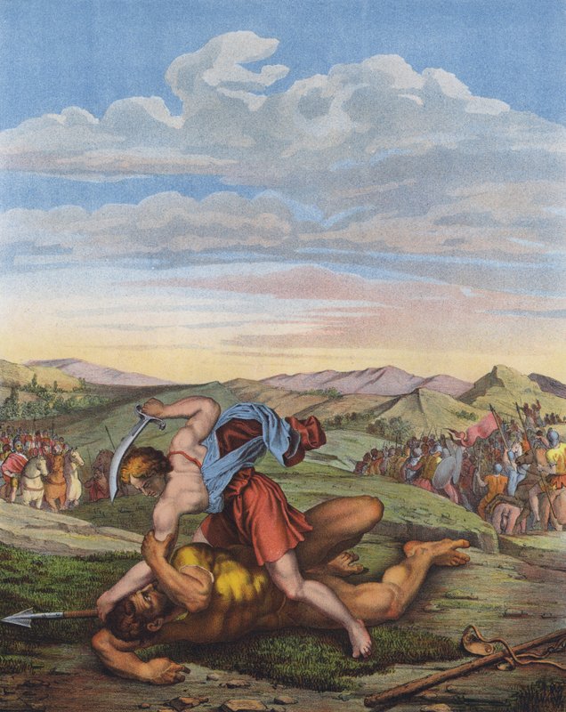 David besegrar Goliat av Daniele da Volterra 1509 66 after Daniele da Volterra 1509 66 after