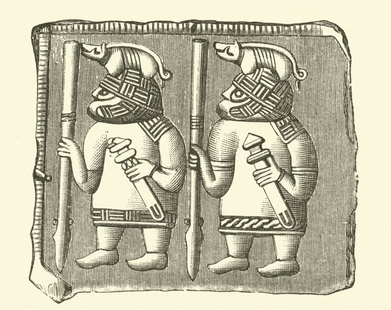 Krigare från vikingatiden (gravyr) av Danish School
