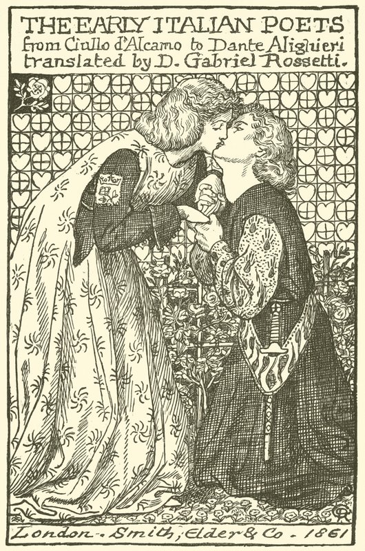 De tidiga italienska poeterna, design för en titelsida av Dante Gabriel Charles Rossetti