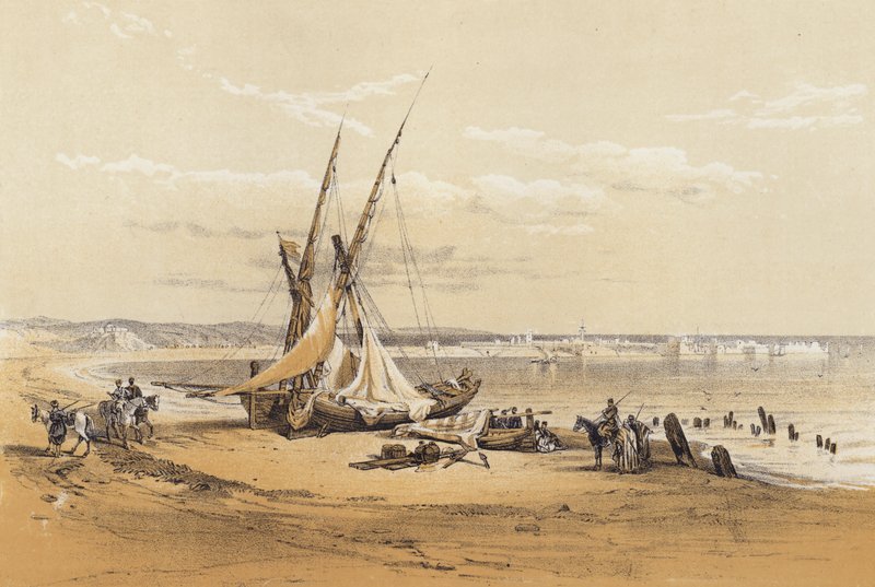 Däck (färg litho) av David (after) Roberts