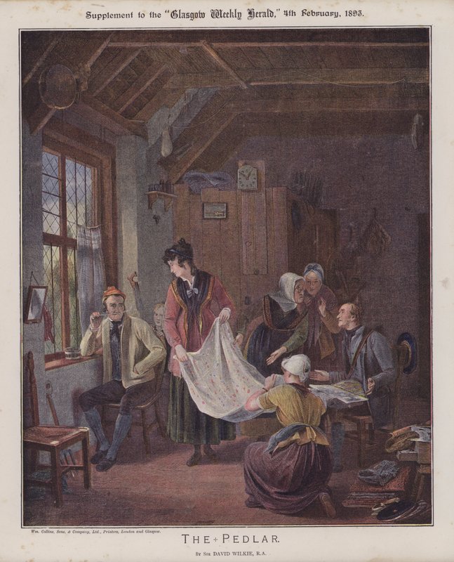 The Pedlar (färg litho) av David (after) Wilkie