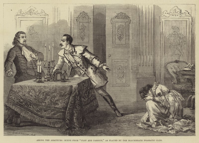 Among the Amateurs, Scene from Plot and Passion, som spelas av Blackheath Dramatic Club av David Henry Friston