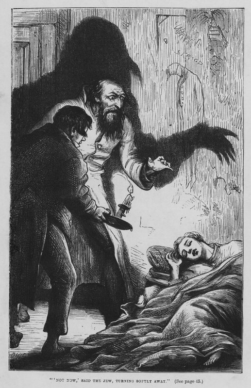 Illustration för Oliver Twist av Charles Dickens (gravyr) av David Henry Friston