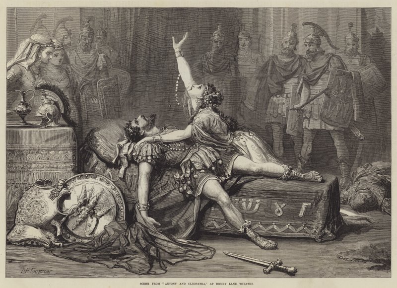 Scen från Antony och Cleopatra, på Drury Lane Theatre av David Henry Friston