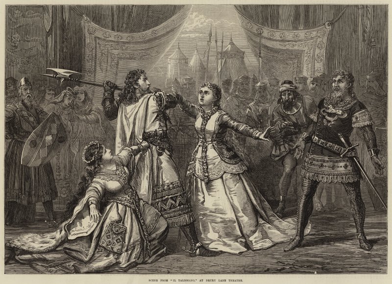 Scen från Il Talismano, på Drury Lane Theatre av David Henry Friston