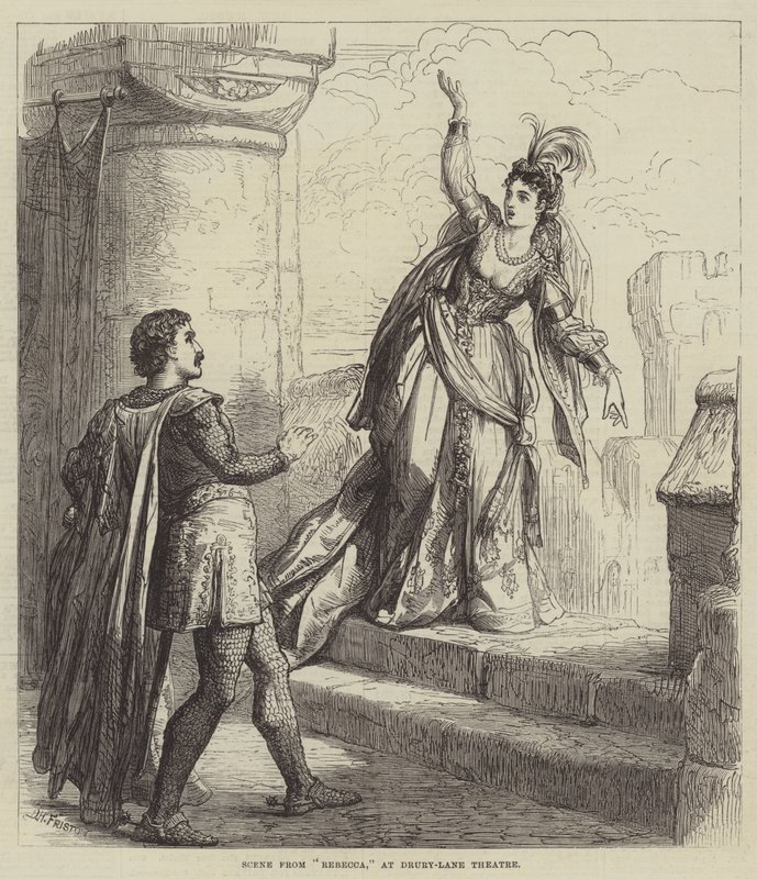 Scen från Rebecca, på Drury-Lane Theatre av David Henry Friston