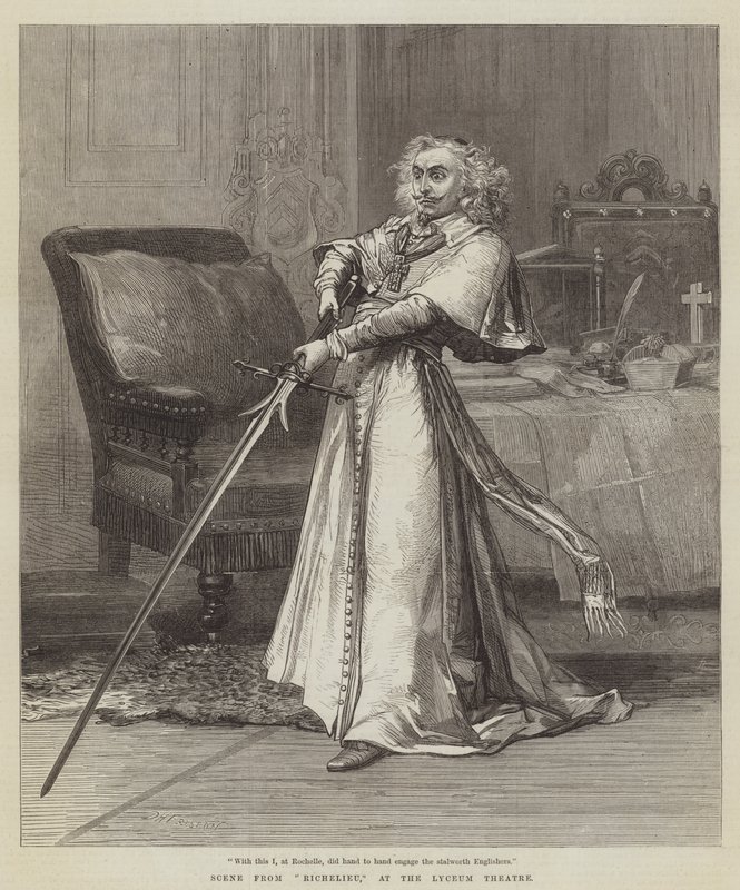 Scen från Richelieu, på Lyceum Theatre av David Henry Friston