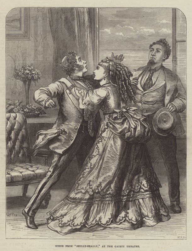 Scen från Shilly-Shally, på Gaiety Theatre av David Henry Friston