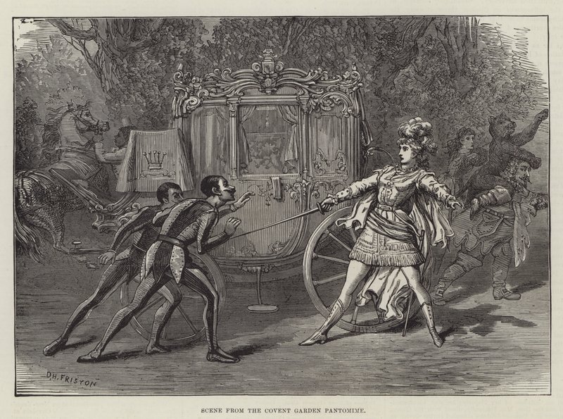 Scen från Covent Garden Pantomime av David Henry Friston