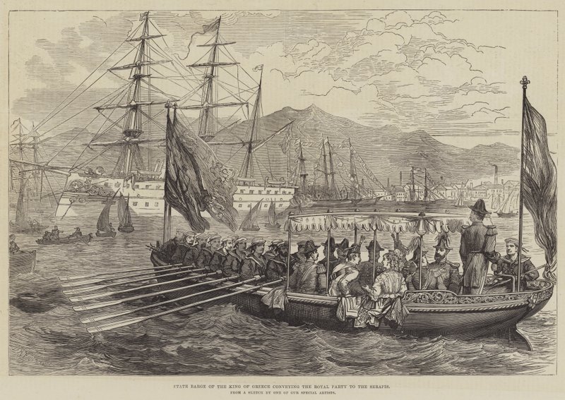 Statspråm av kungen av Grekland förmedlar det kungliga sällskapet till Serapis av David Henry Friston