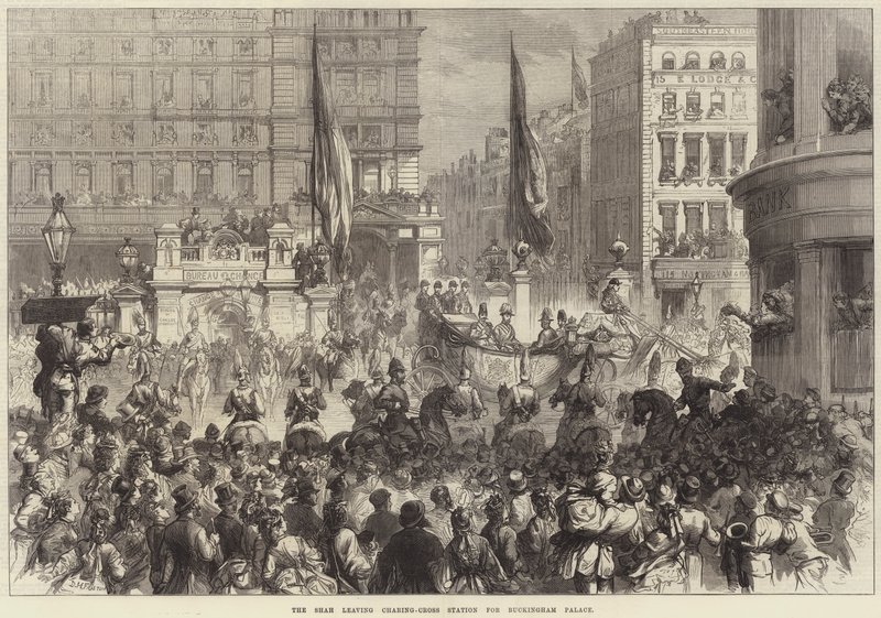 Shah lämnar Charing-Cross Station för Buckingham Palace av David Henry Friston