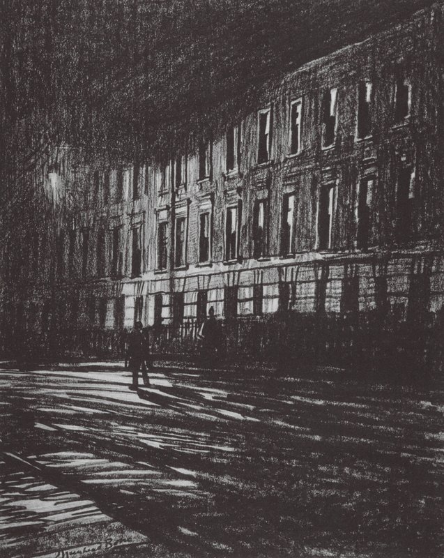 London: North O Euston (färglitografi) av David Muirhead (after) Bone