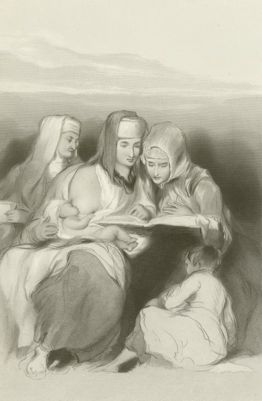 Hebreiska kvinnor som läser skrifterna i Jerusalem av David Wilkie