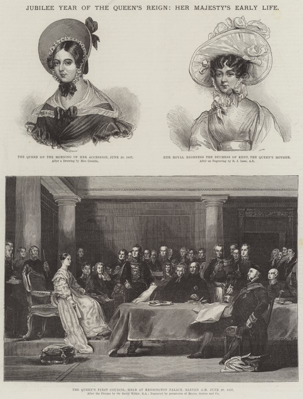 Jubileumsåret för drottningens regeringstid, hennes majestäts tidiga liv av David Wilkie