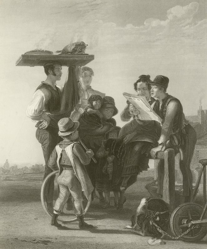 Läser nyheterna av David Wilkie
