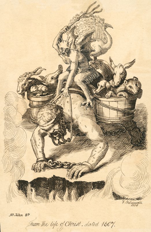 Man blir riden av en demon (gravyr) av Delamotte Delamotte