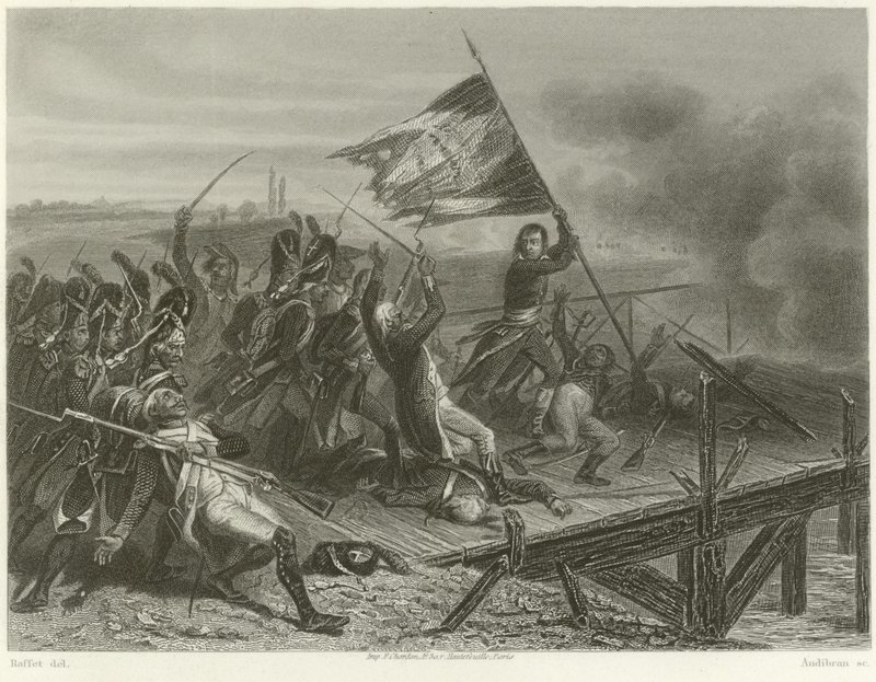 Slaget vid bron i Arcole av Denis Auguste Marie Raffet