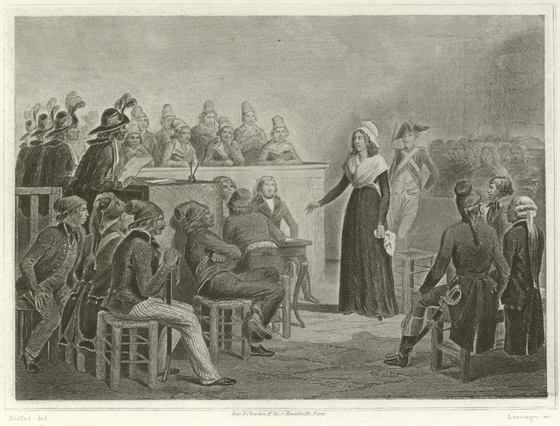 Marie Antoinette vid revolutionsdomstolen av Denis Auguste Marie Raffet