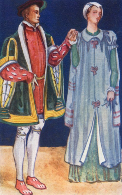 En man och kvinna från Edward VI:s tid 1547-1553 av Dion Clayton Calthrop