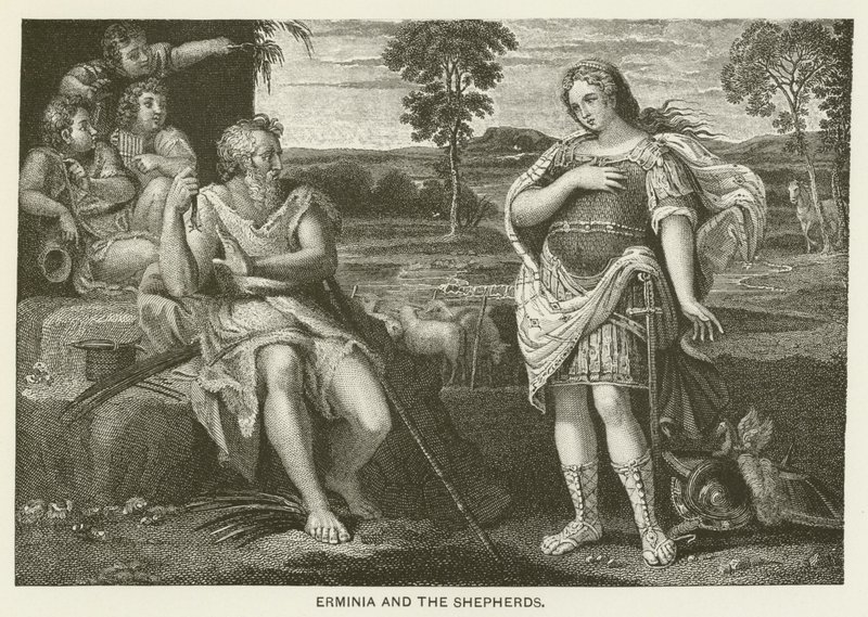 Erminia och herdarna av Domenichino