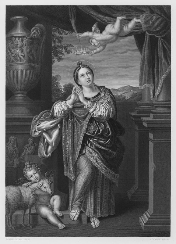St Agnes, från bilden i Kungliga Samlingen av Domenichino