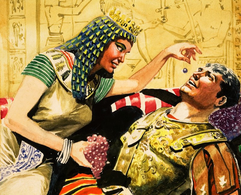 Kleopatra och Marcus Antonius (gouache på papper) av Don Lawrence