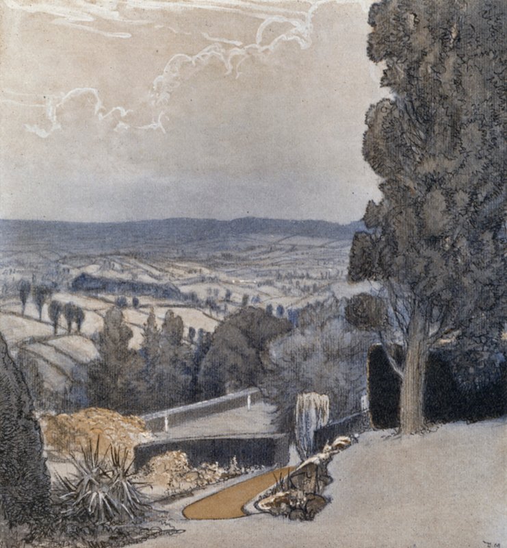 Benchams, nära Sidmouth (färg litho) av Donald (after) Maxwell