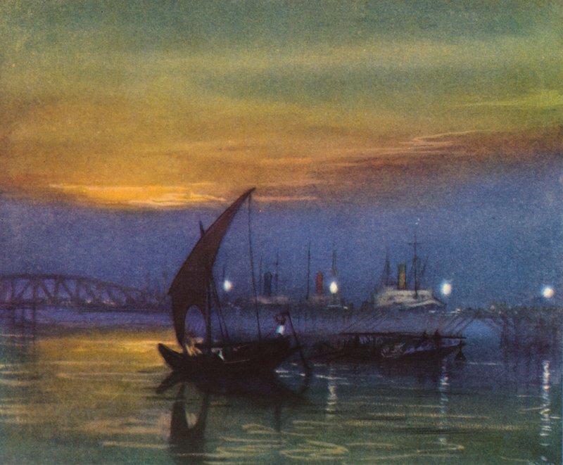 Calcutta, Indien (färglitografi) av Donald (after) Maxwell