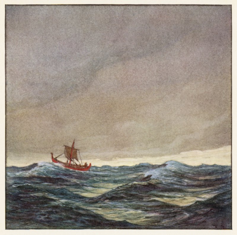 Rudyard Kipling: Sången om den röda krigsbåten (färglitografi) av Donald (after) Maxwell
