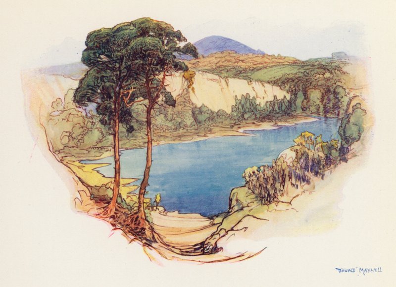 The Blue Pool, Purbeck (färglitografi) av Donald (after) Maxwell