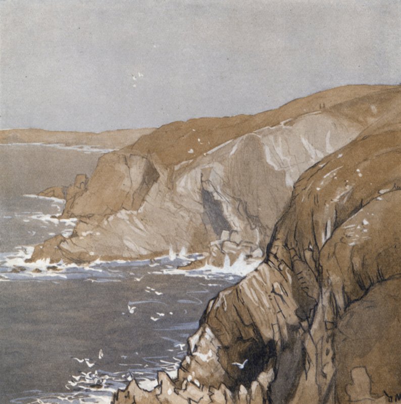 Cornish Coast (färg litho) av Donald (after) Maxwell