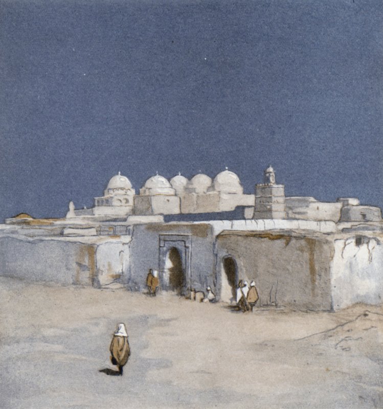 Svärdsmoskén i Kairouan (färg litho) av Donald (after) Maxwell