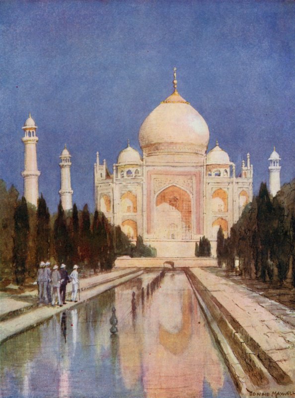 Prinsen vid Taj Mahal (färglitografi) av Donald (after) Maxwell