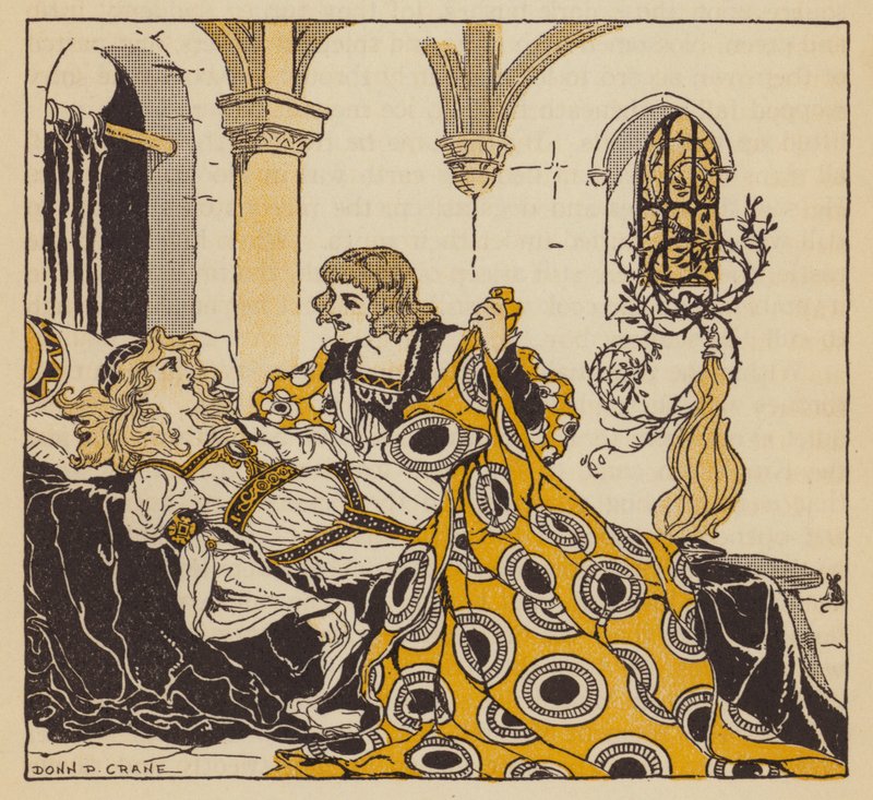 Törnrosa (färg litho) av Donn P. Crane