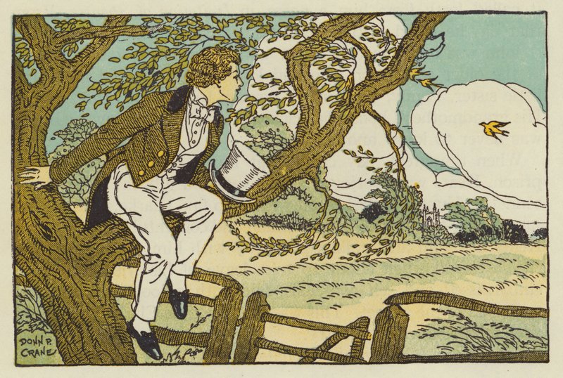 Den unge John Keats (färglitografi) av Donn P. Crane