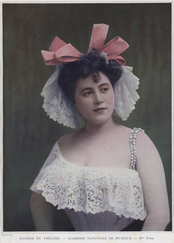 Mademoiselle Torri, fransk skådespelerska och sångerska färgbild av Du Guy