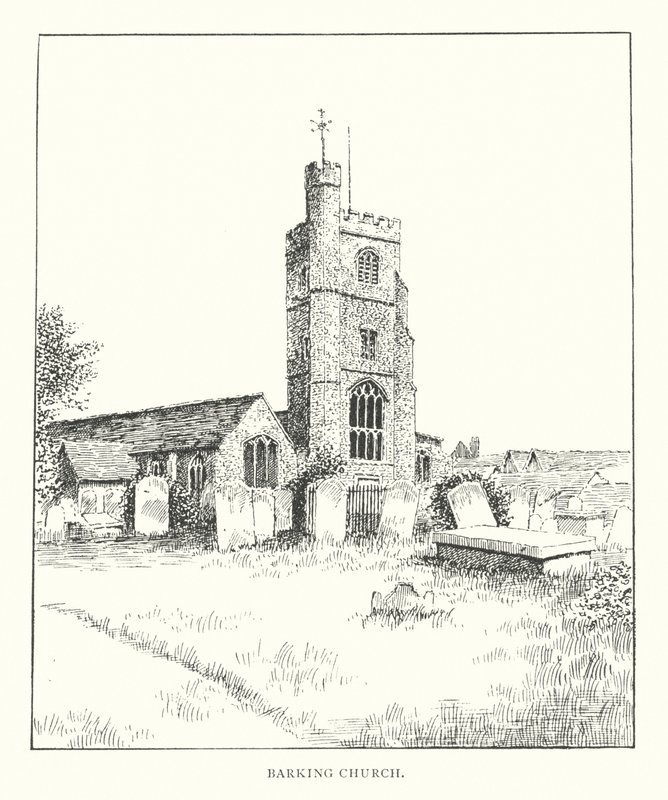 Barking Church (litografi) av Duncan Moul