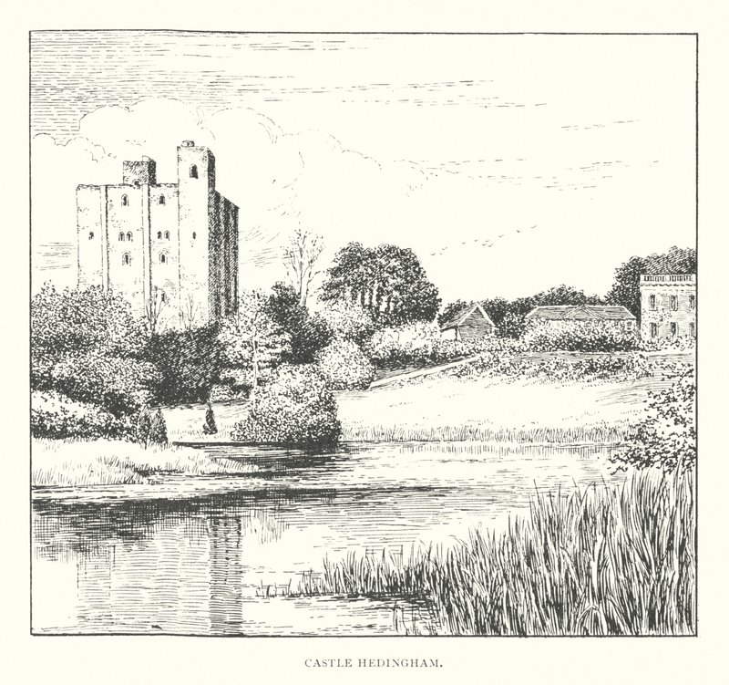 Castle Hedingham (litografi) av Duncan Moul