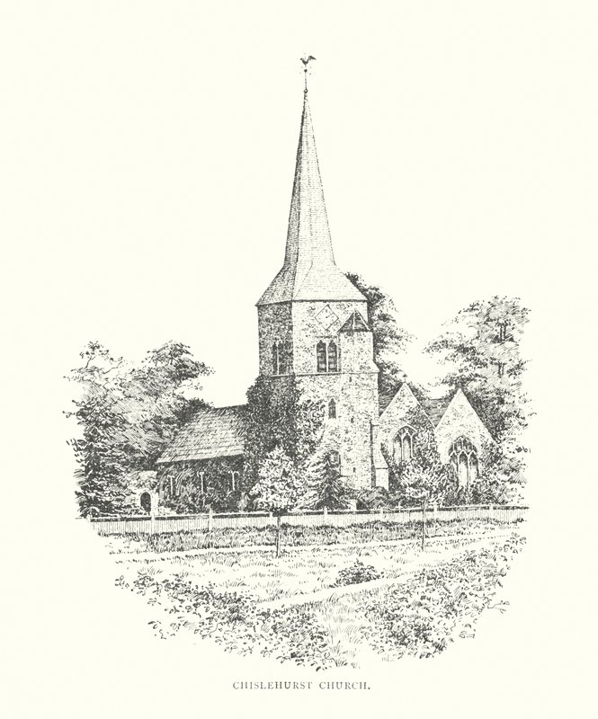 Chislehurst kyrka (litografi) av Duncan Moul