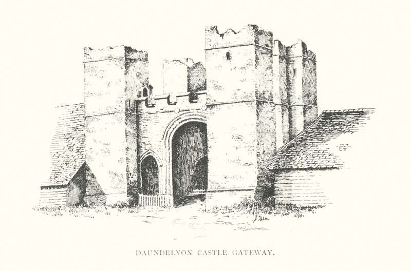 Daundelyon Castle Gateway (litografi) av Duncan Moul