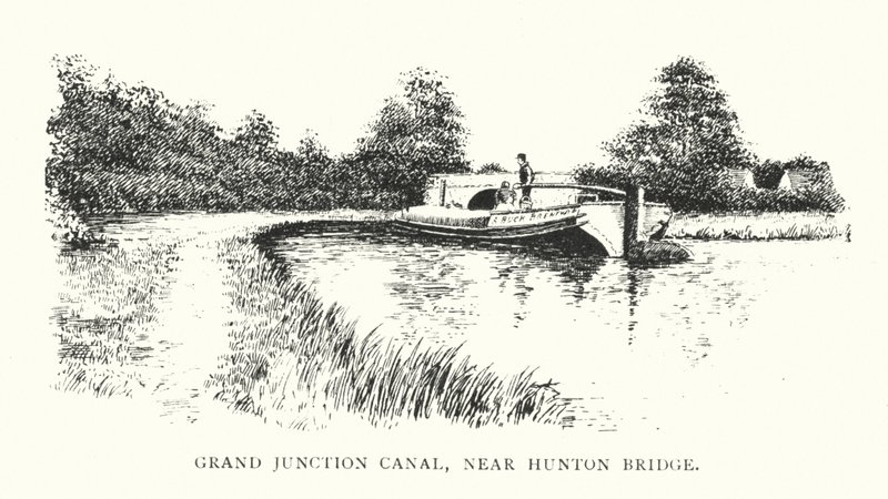 Grand Junction Canal, nära Hunton Bridge (litografi) av Duncan Moul