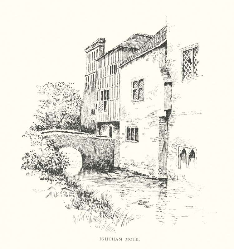 Ightham Mote (litografi) av Duncan Moul