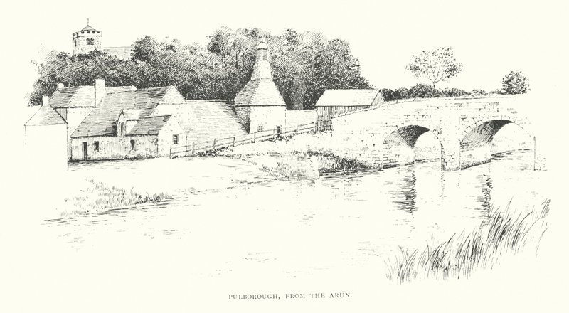 Pulborough, från Arun (litografi) av Duncan Moul