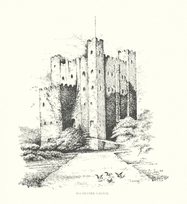 Rochester Castle (litografi) av Duncan Moul