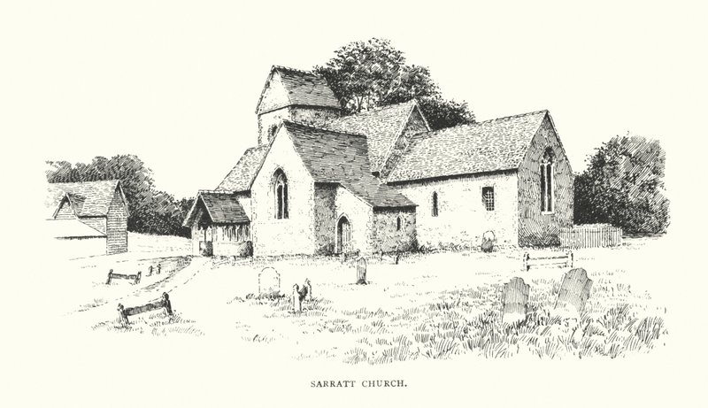 Sarratt kyrka (litografi) av Duncan Moul