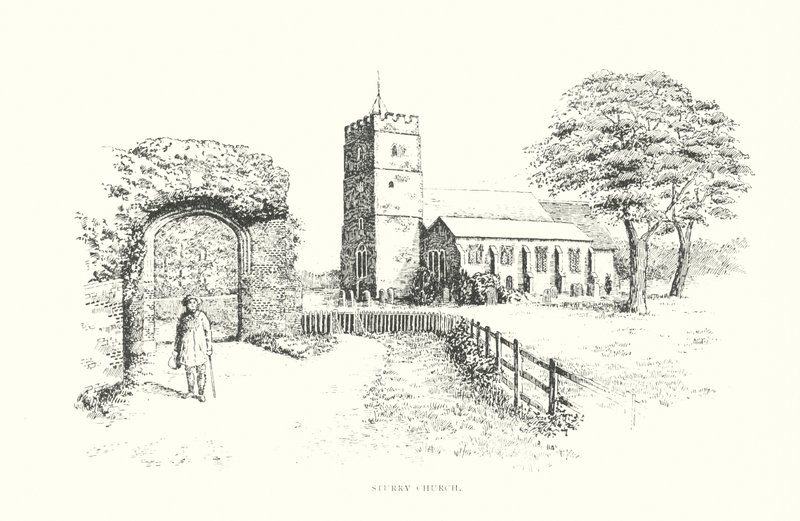 Sturry kyrka (litografi) av Duncan Moul