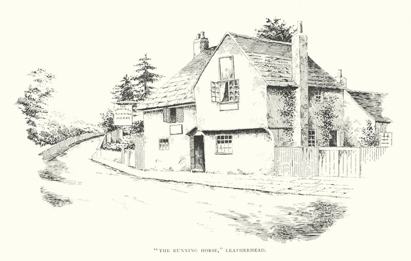 "The Running Horse", Leatherhead (litografi) av Duncan Moul