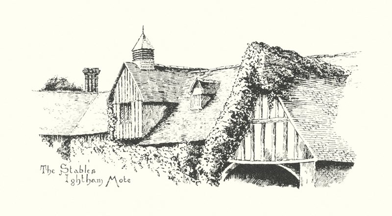 The Stables, Ightham Mote (litografi) av Duncan Moul