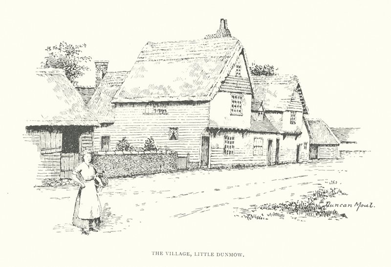 The Village, Little Dunmow (litografi) av Duncan Moul