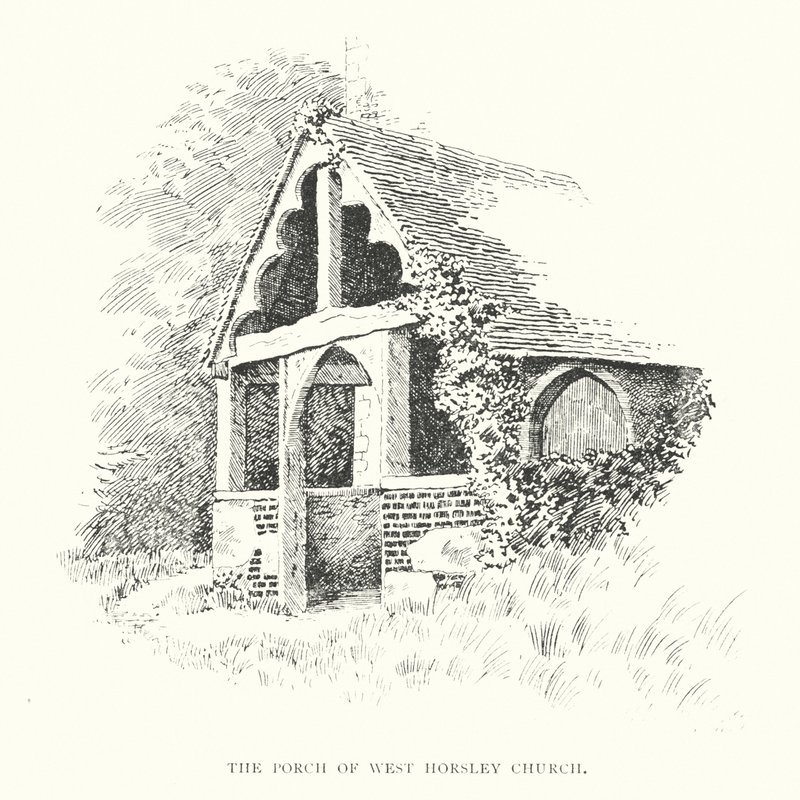 Verandan på West Horsley Church (litografi) av Duncan Moul